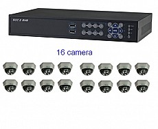 Bộ sản phẩm 16CAM+1A: gồm 16 Camera KCA-5842+ 1 Đầu ghi Deeplet DE1518